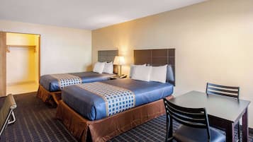 Desk, laptop workspace, WiFi (free), bed sheets