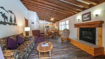 Family Condo, 2 Bedrooms | Living area | TV, fireplace, DVD player