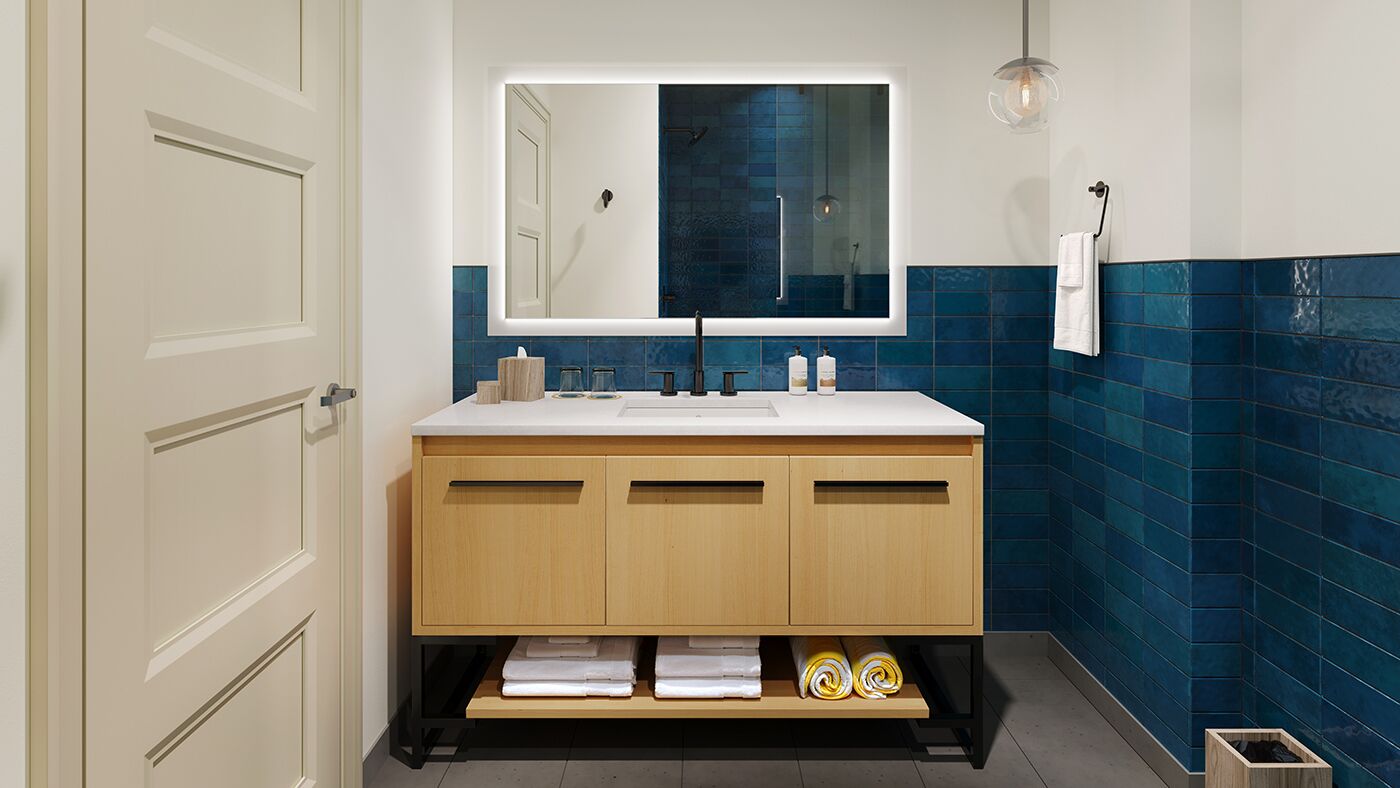 combined shower/bathtub, designer toiletries, hair dryer, towels