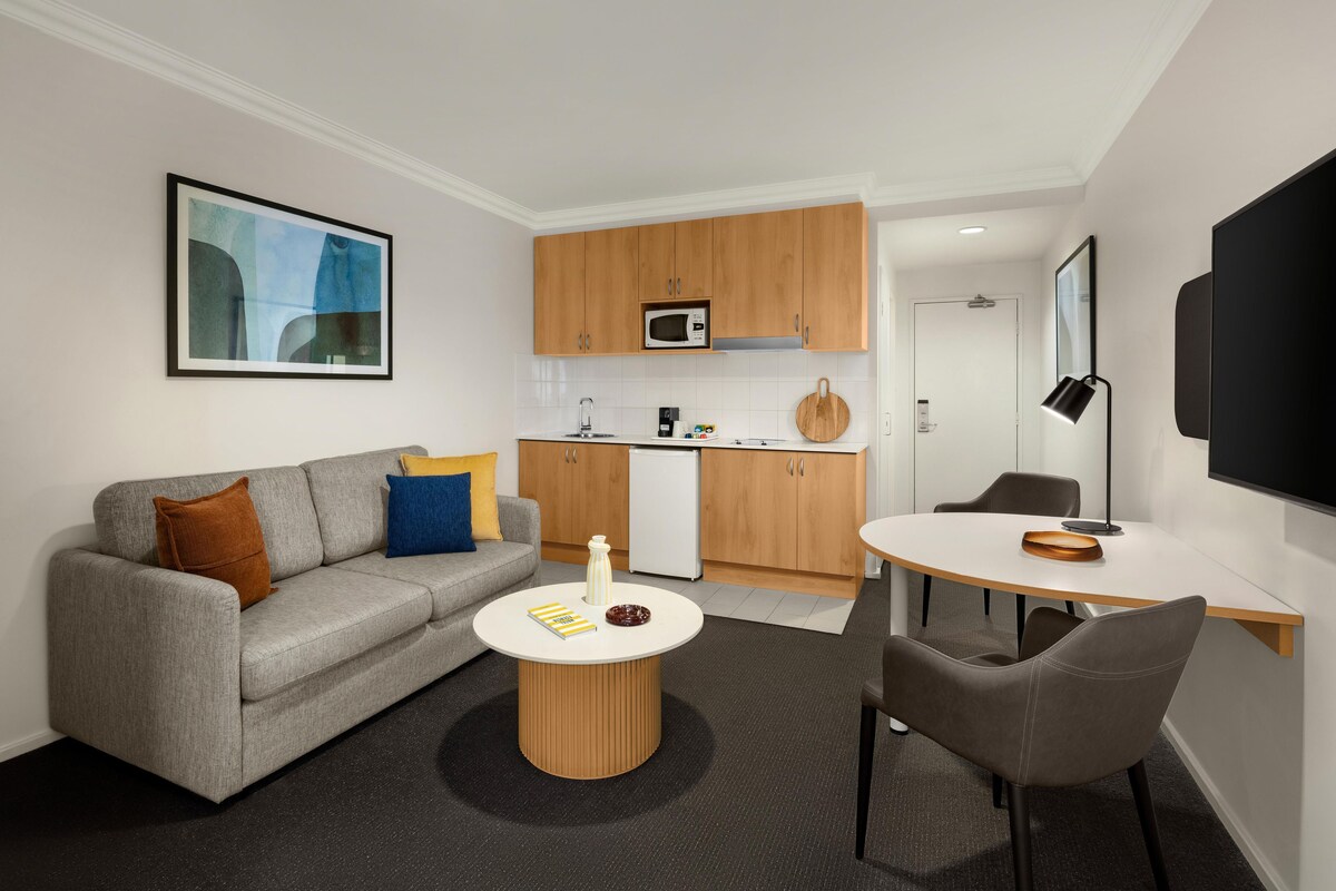 In-room safe, desk, laptop workspace, blackout curtains