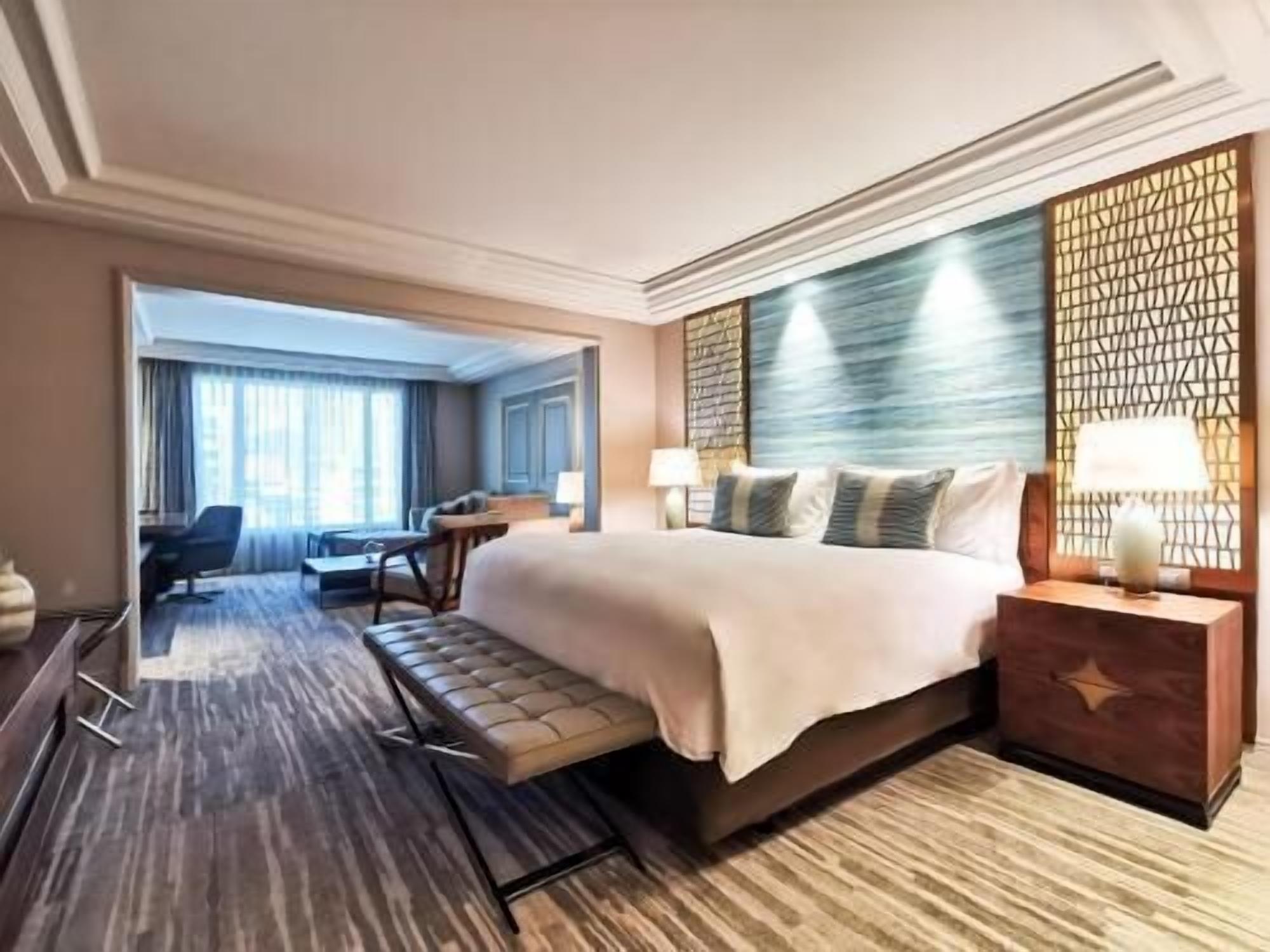 Sengetøy i egyptisk bomull, sengetøy av topp kvalitet og minibar