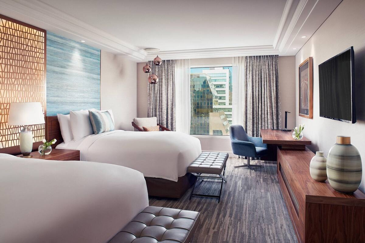 Egyptian cotton sheets, premium bedding, minibar, in-room safe