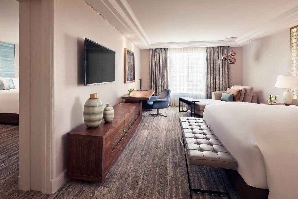 Egyptian cotton sheets, premium bedding, minibar, in-room safe