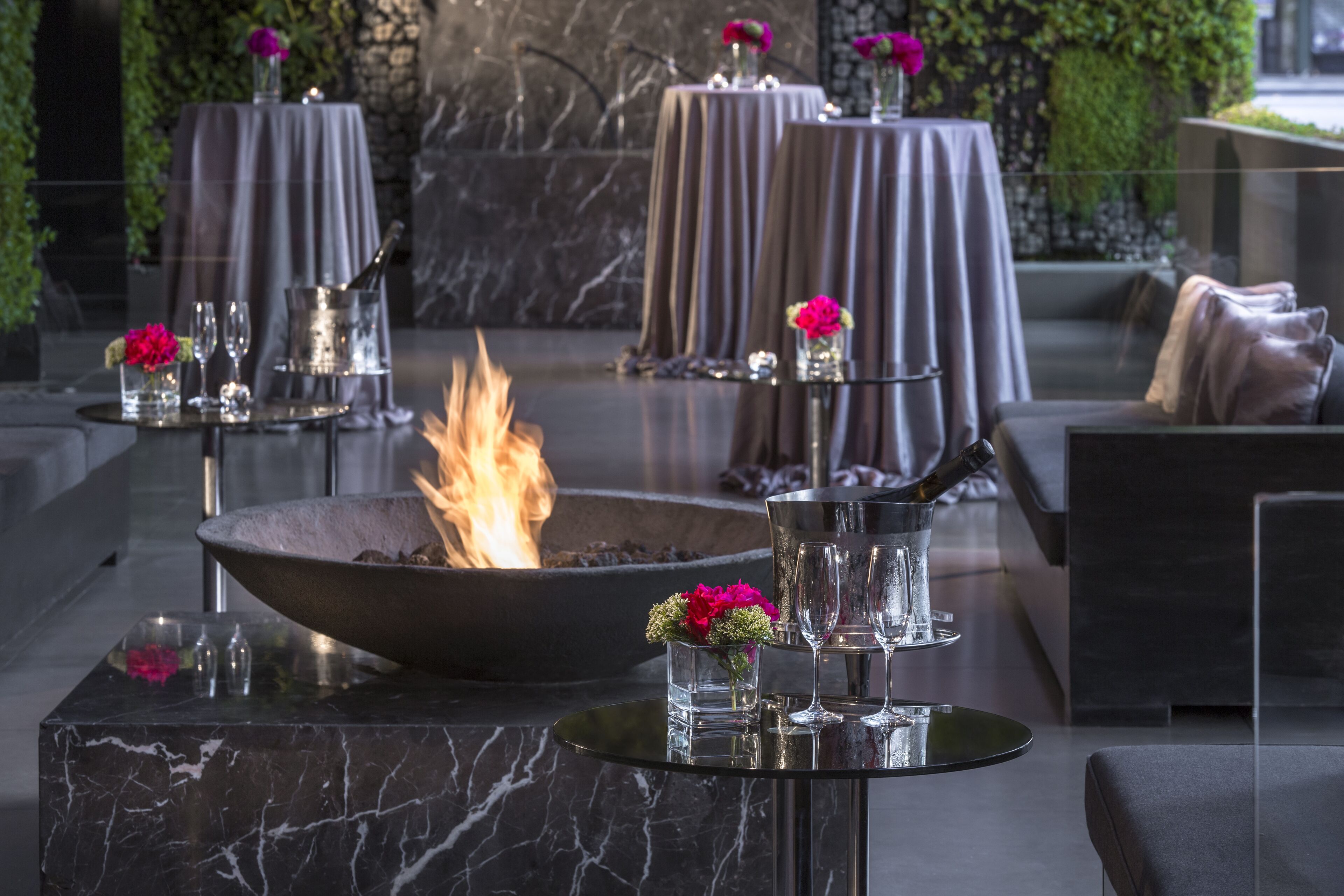 outdoor banquet area