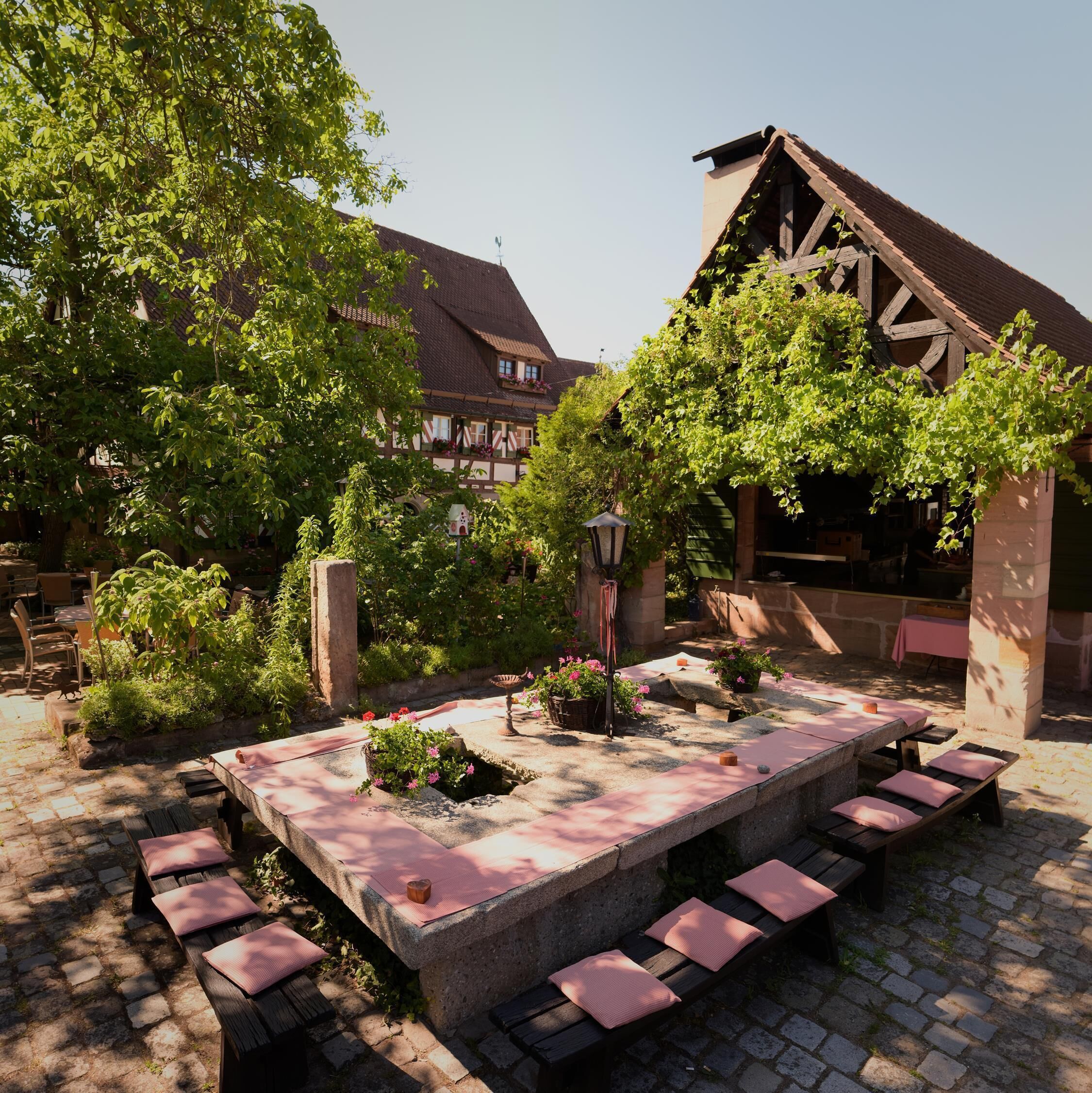 outdoor banquet area