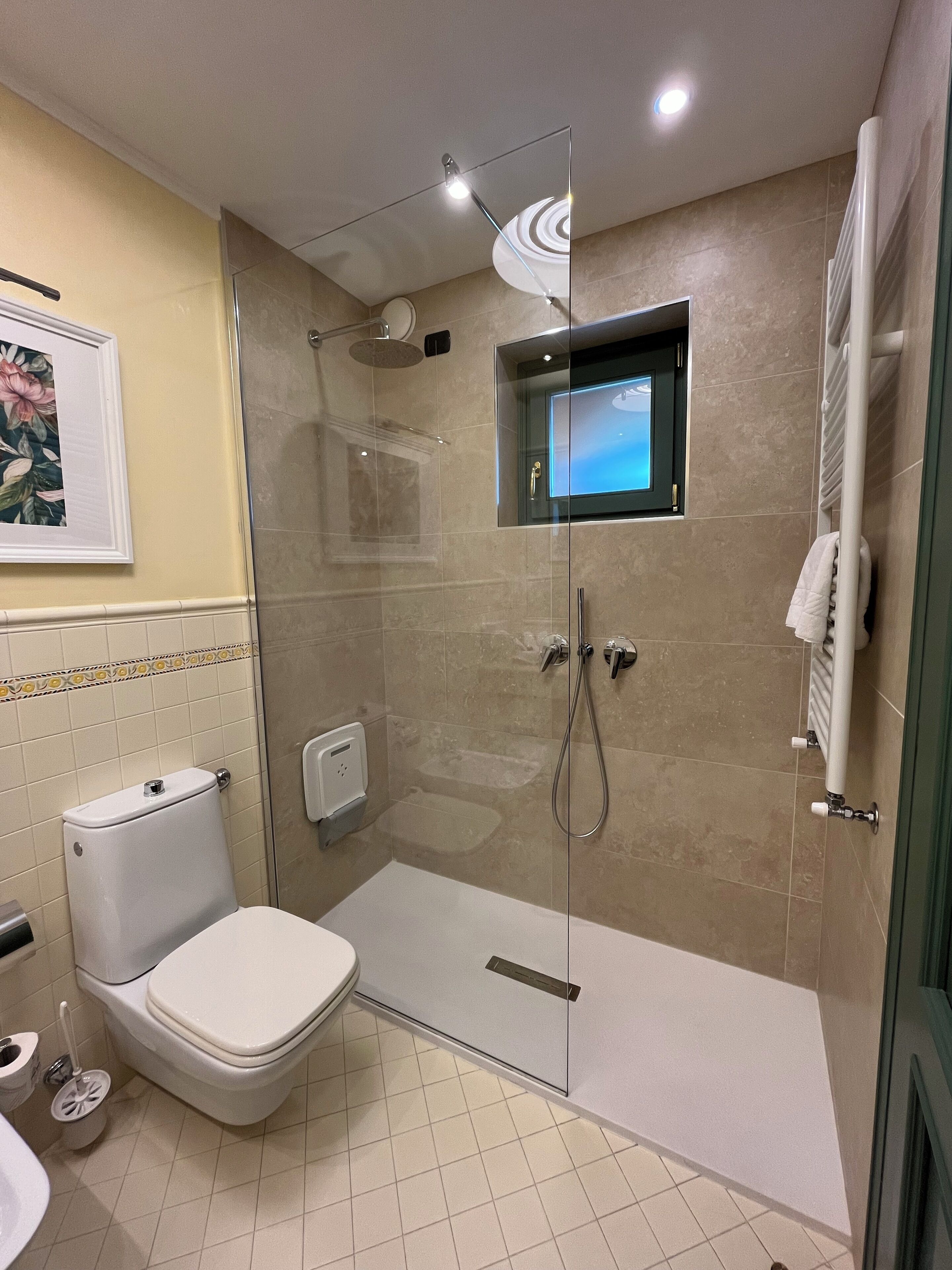 panoramic double or twin room, terrace, lake view | bathroom | combined shower/bathtub, free toiletries, hair dryer, bathrobes