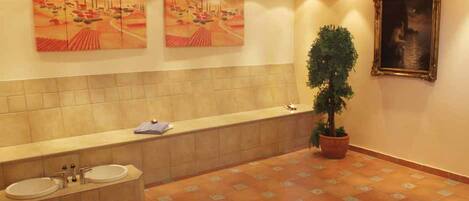 Indoor spa tub