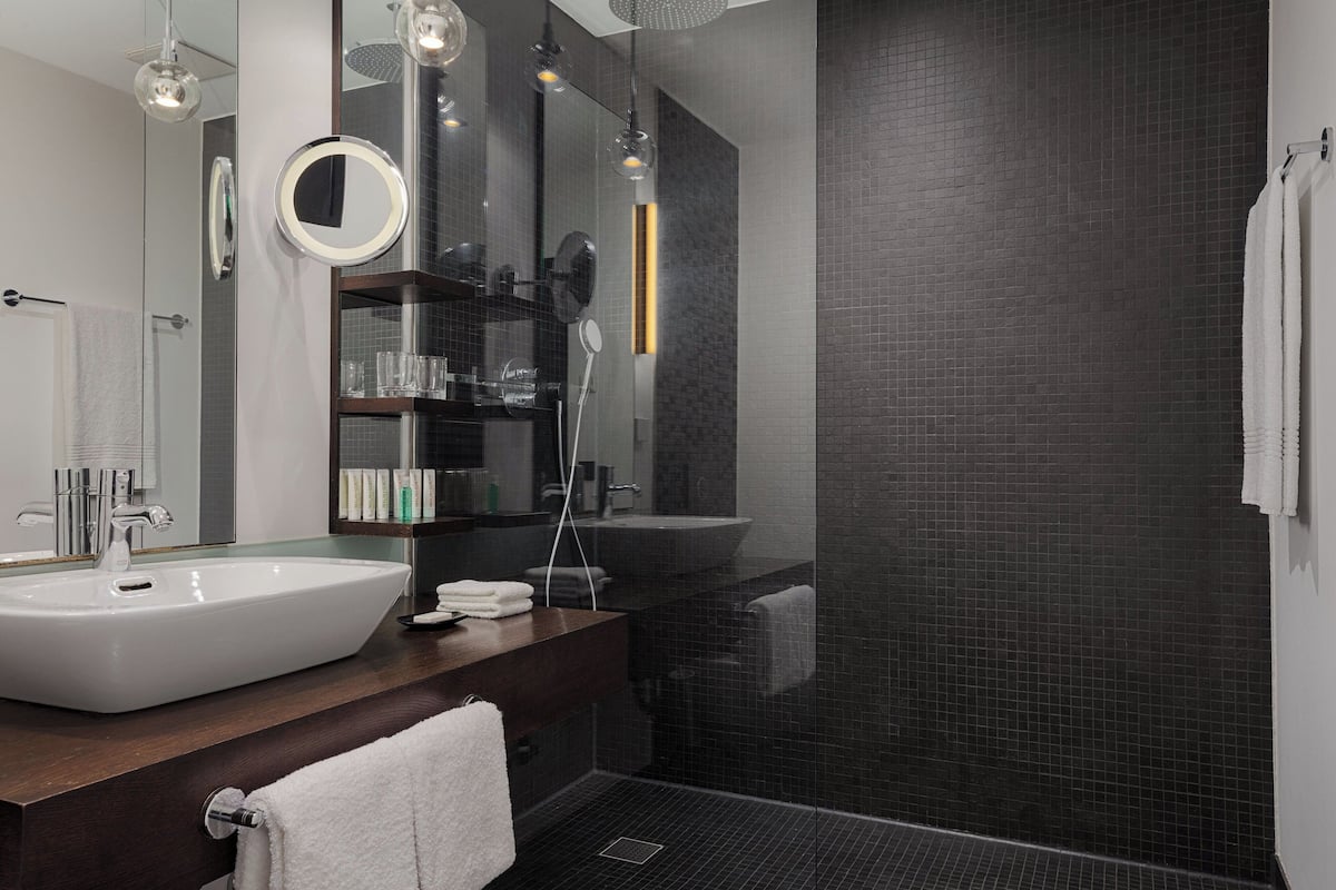 free toiletries, hair dryer, bathrobes, slippers