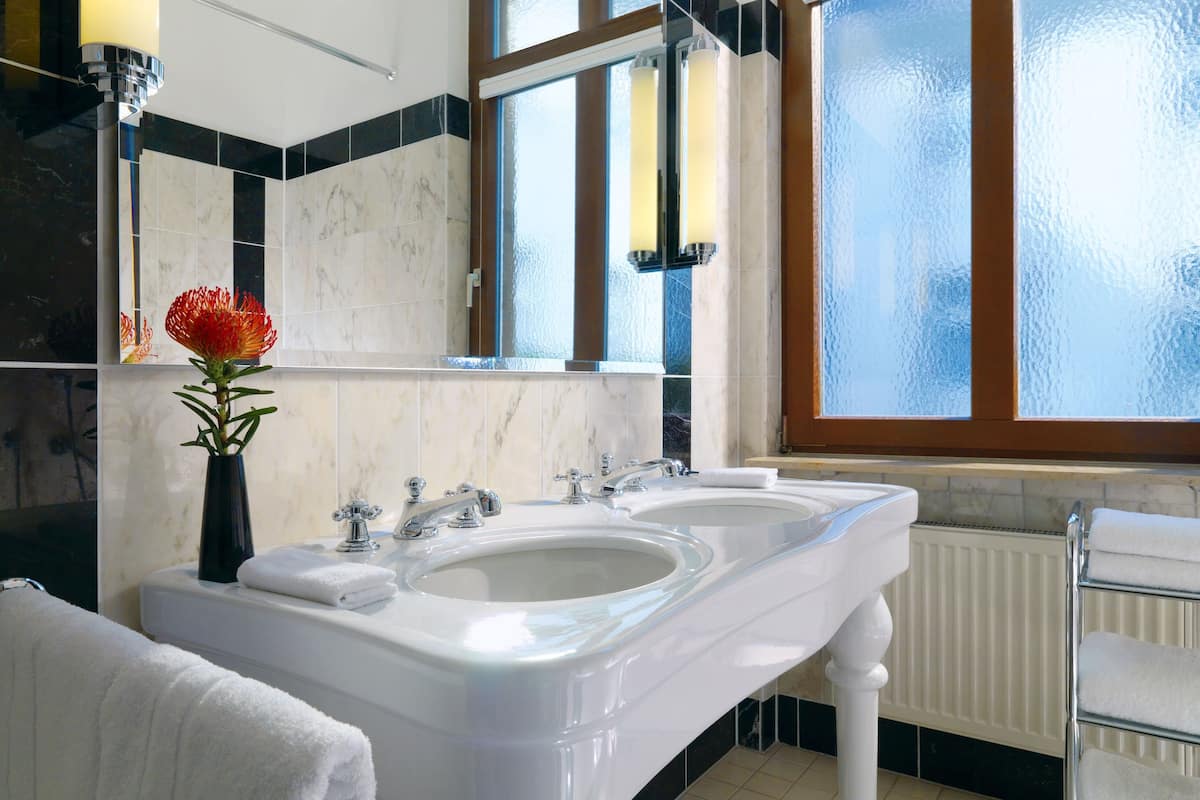 free toiletries, hair dryer, bathrobes, slippers