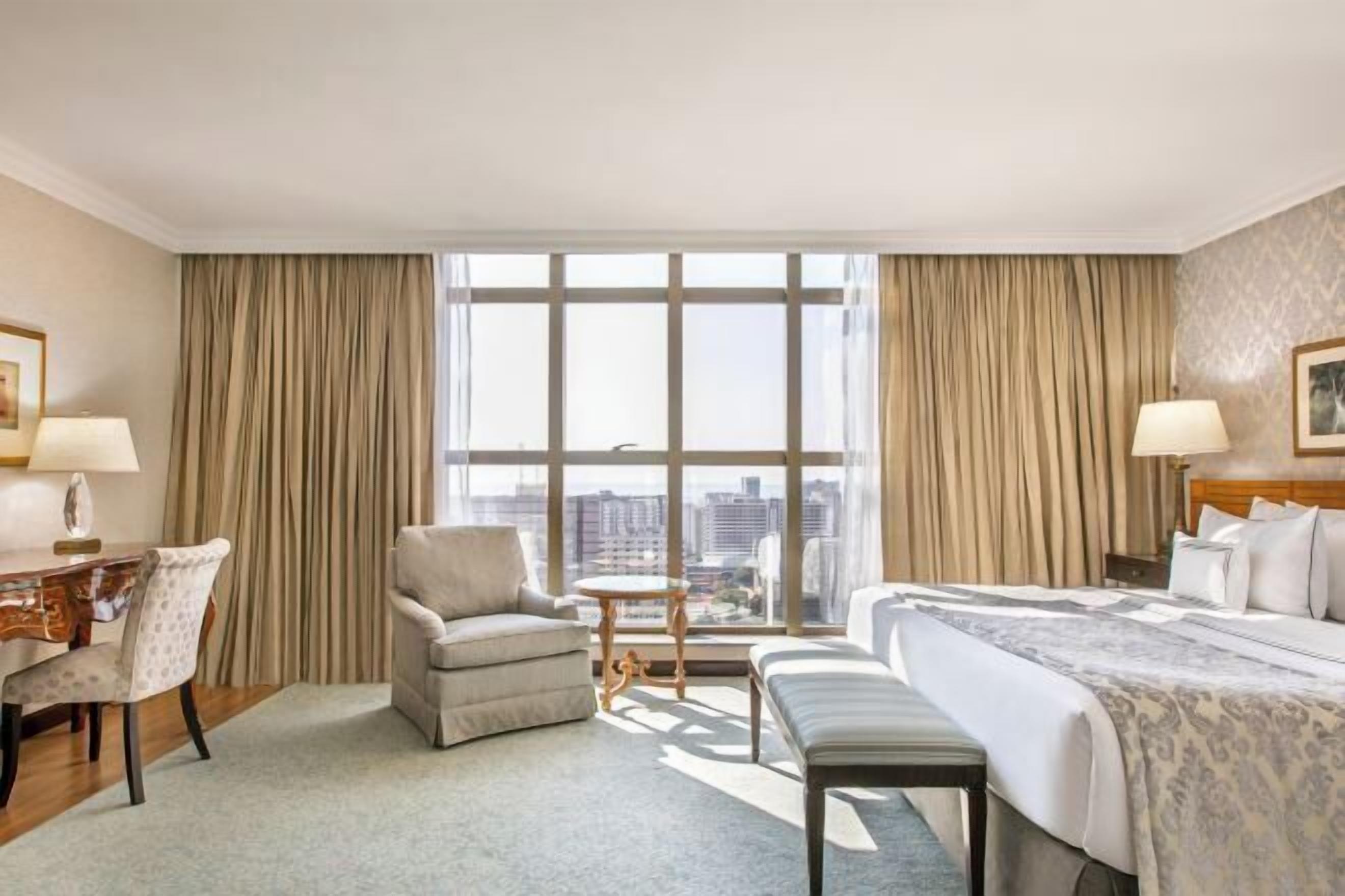 Hypo-allergenic bedding, minibar, in-room safe, desk