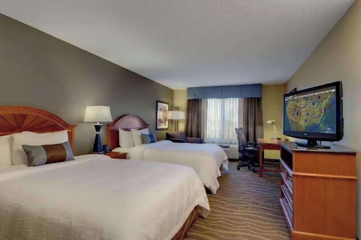 Hypo-allergenic bedding, down comforters, desk, laptop workspace