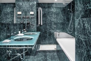Free toiletries, hair dryer, bidet, towels