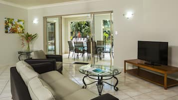 Deluxe Apartment, 2 Bedrooms | Living room | LED TV