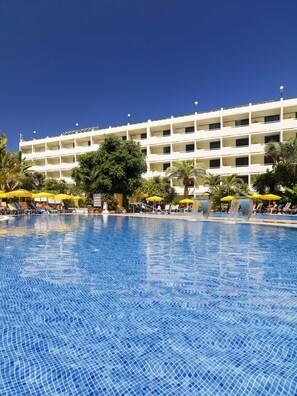 2 outdoor pools, open 9:00 AM to 6:00 PM, pool umbrellas, sun loungers