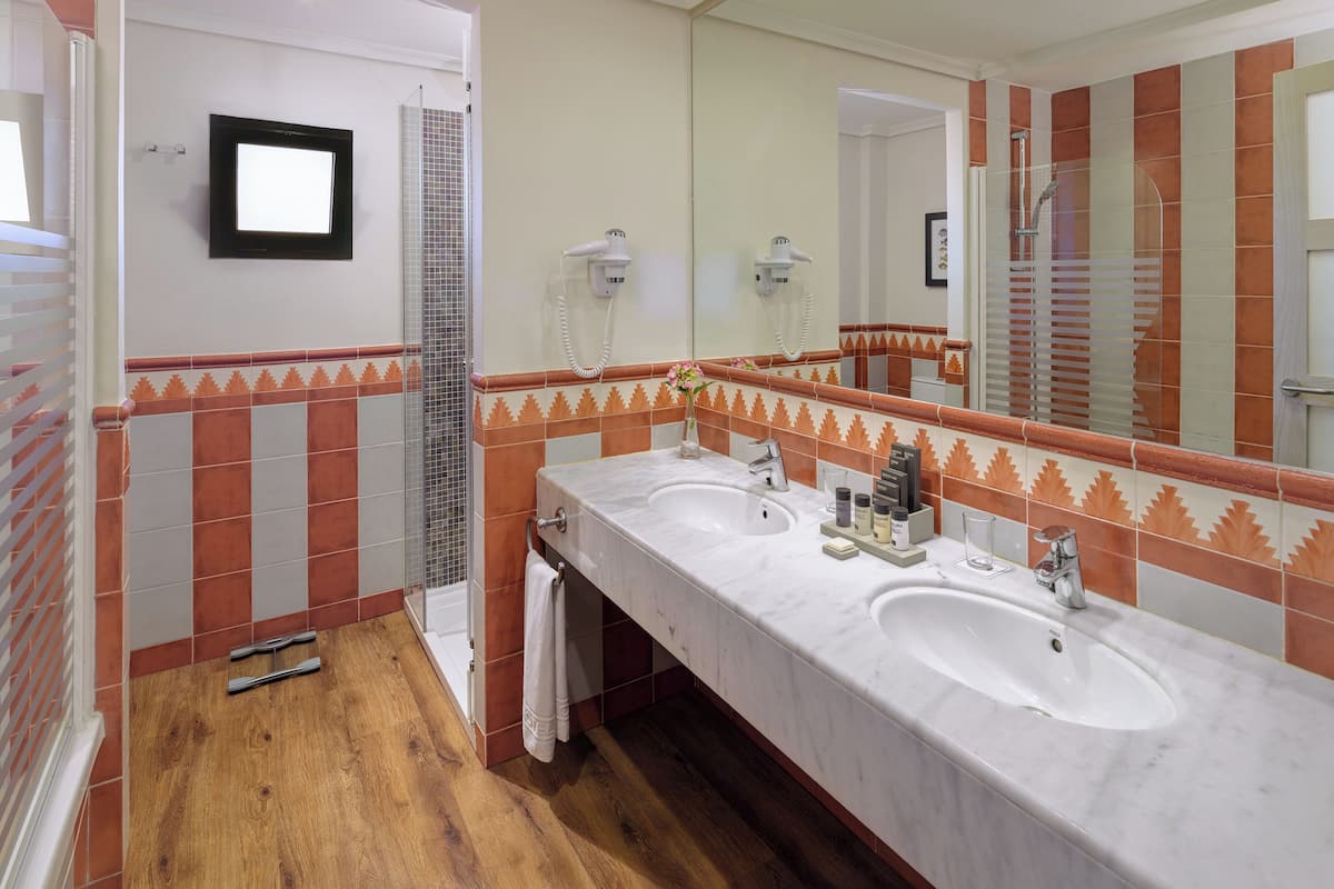 free toiletries, hair dryer, towels, soap