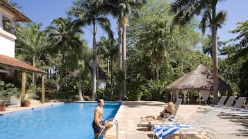 3 outdoor pools, open 7:00 AM to 10:00 PM, pool umbrellas, sun loungers