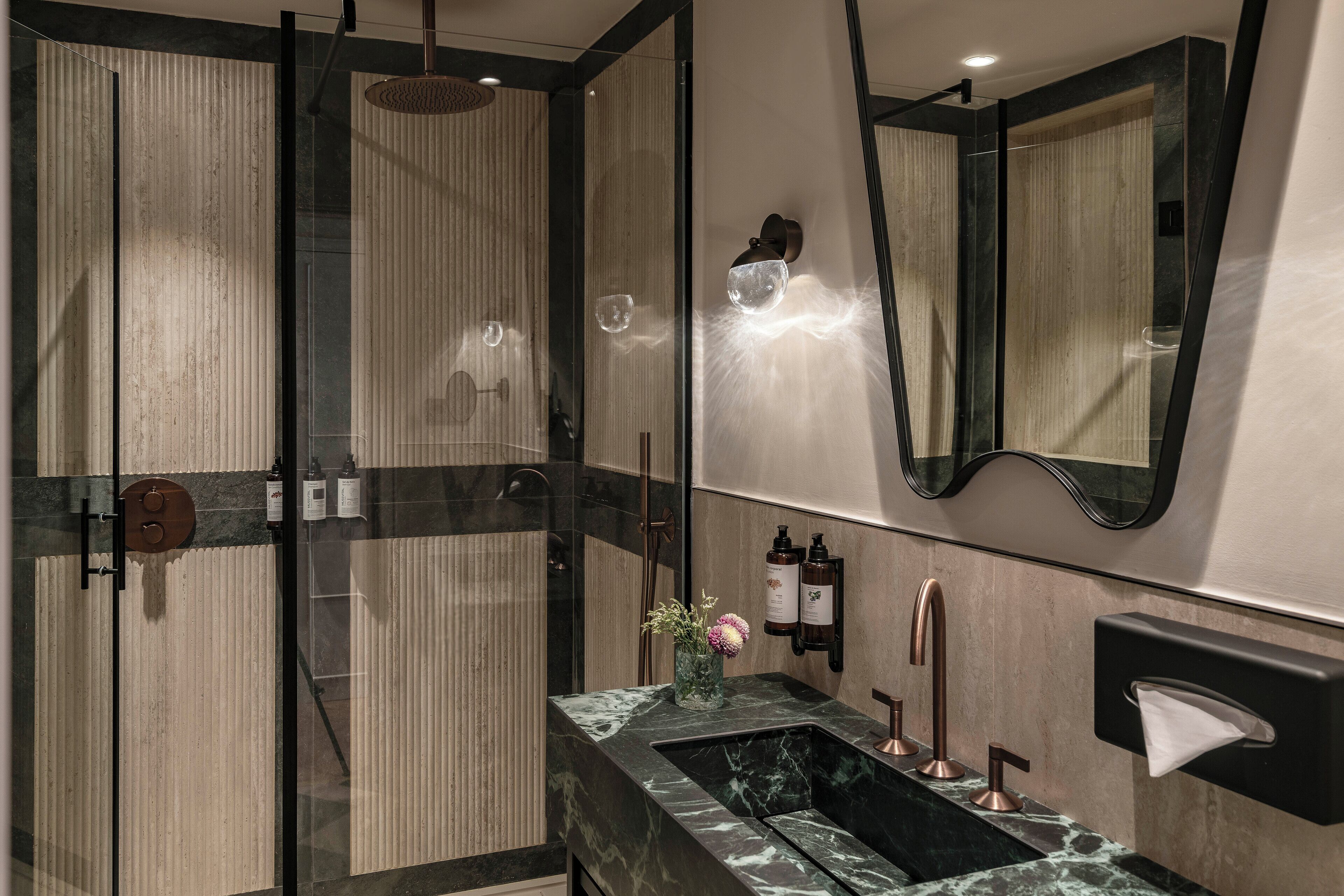 free toiletries, hair dryer, bidet, towels