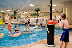 Indoor pool, seasonal outdoor pool, pool umbrellas, sun loungers