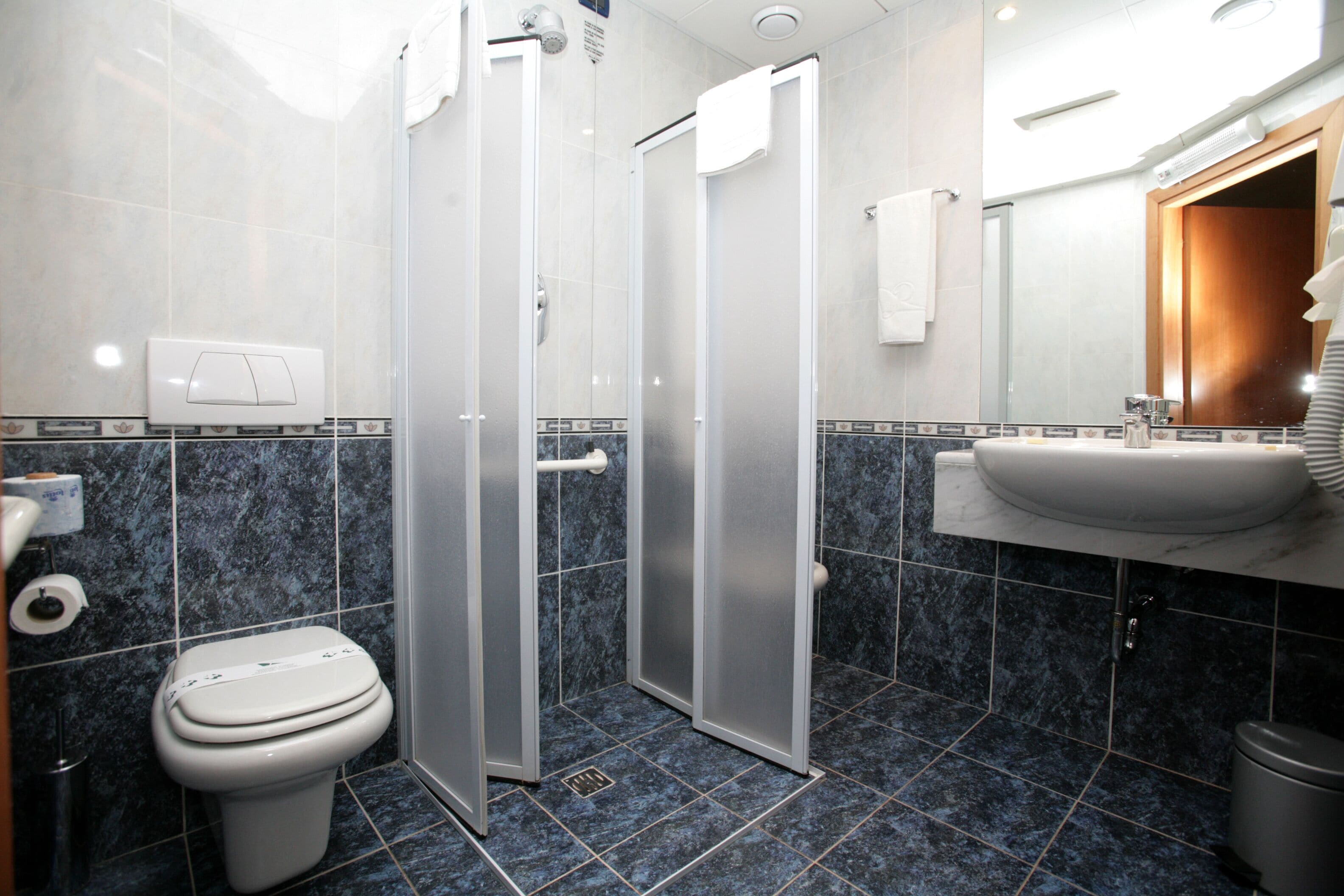 shower, free toiletries, hair dryer, bidet