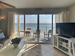 Condo, 1 King Bed with Sofa bed, Balcony, Ocean View (T2 705 - No Pets Allowed) | Living area | TV