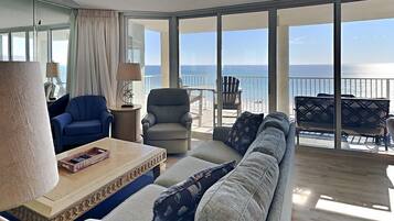 Condo, Multiple Beds, Balcony, Ocean View (T1 506 - No Pets) | Living area | TV