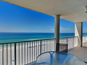 A balcony with a clear view of the ocean and beach. - Long Beach Resort by Resort Collection (Panama City Beach)
