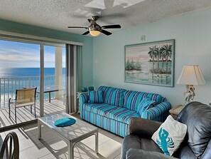 Condo, 1 King Bed with Sofa bed, Balcony, Ocean View (T2 1102 - No Pets Allowed) | Living area | TV