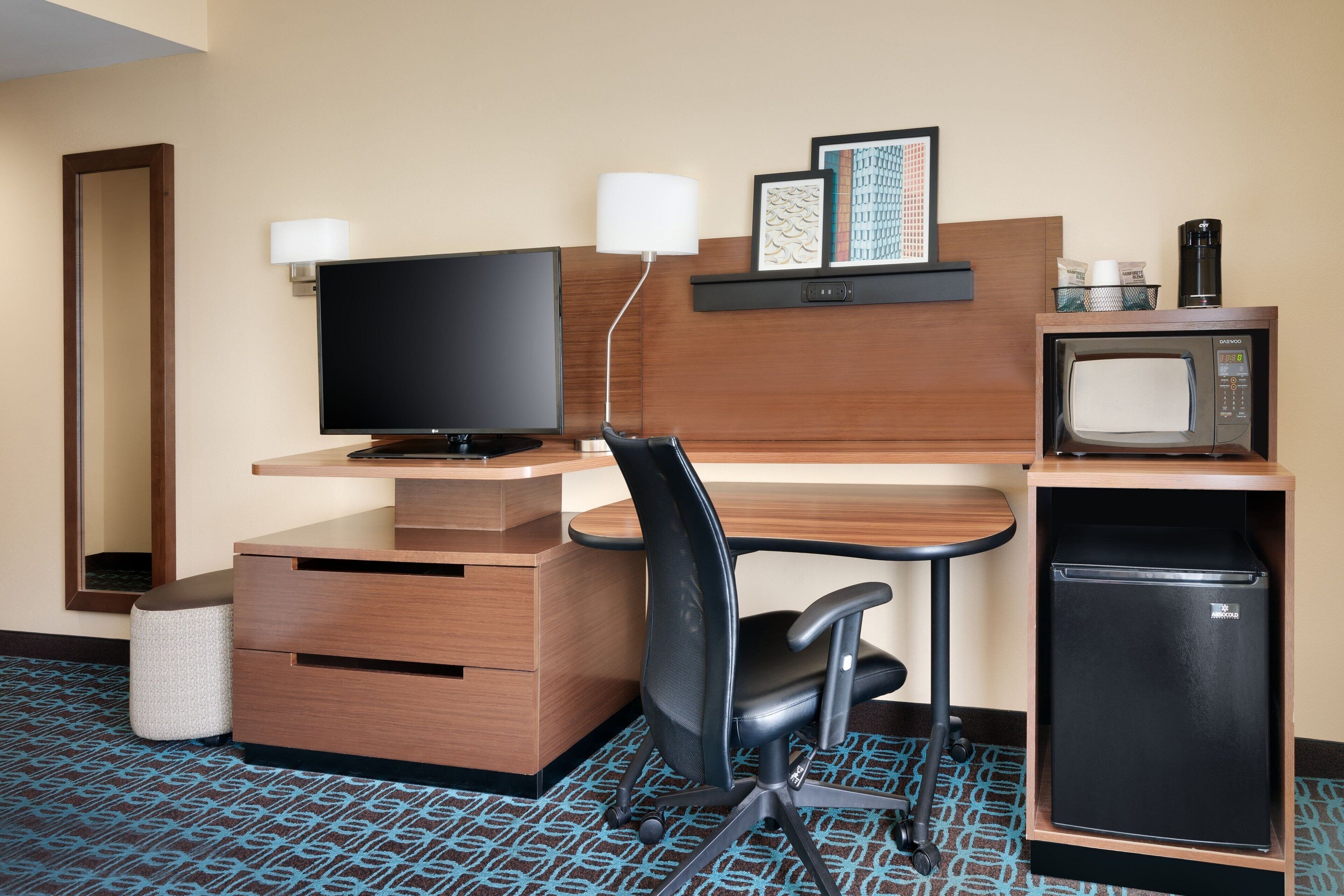 1 bedroom, desk, laptop workspace, iron/ironing board