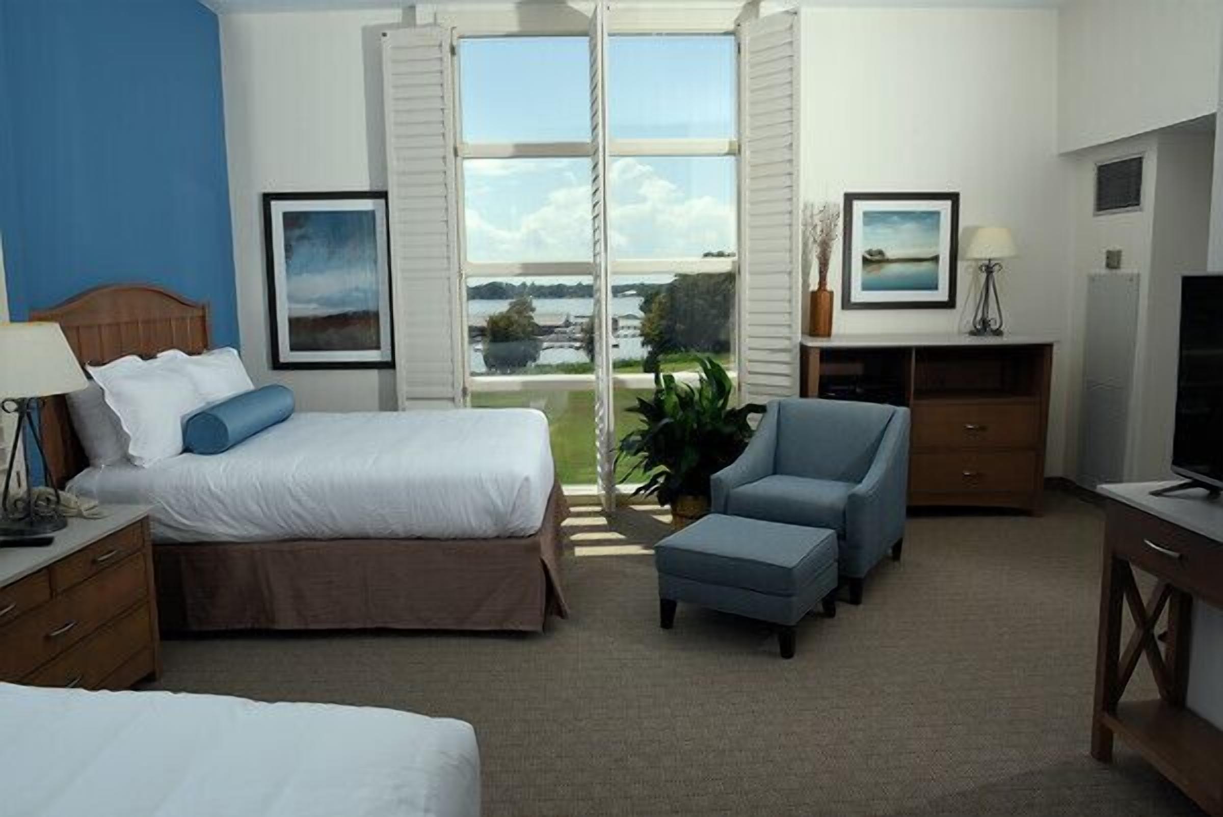 room, 2 queen beds, lake view | desk, laptop workspace, iron/ironing board, free wifi