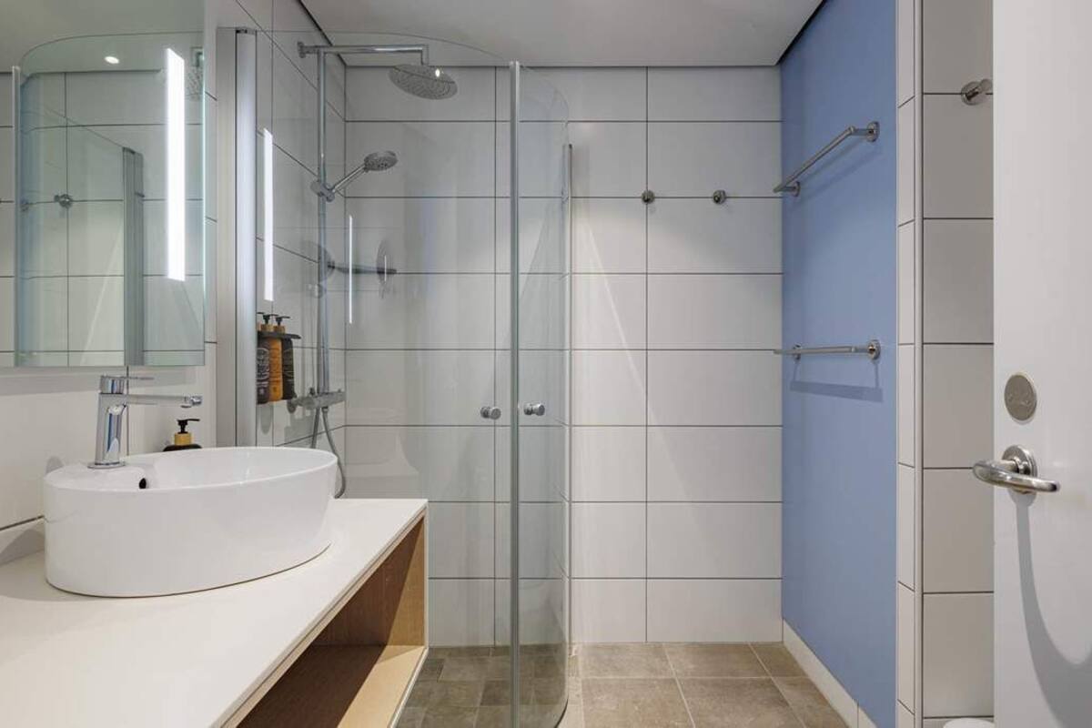 double room, city view | bathroom | shower, free toiletries, hair dryer, bathrobes