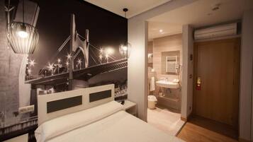 In-room safe, desk, laptop workspace, soundproofing