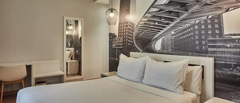 In-room safe, desk, laptop workspace, soundproofing