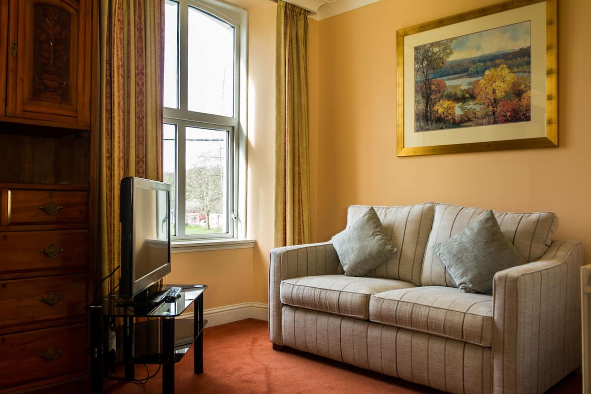 standard double room | living area | 32-inch flat-screen tv with satellite channels, tv