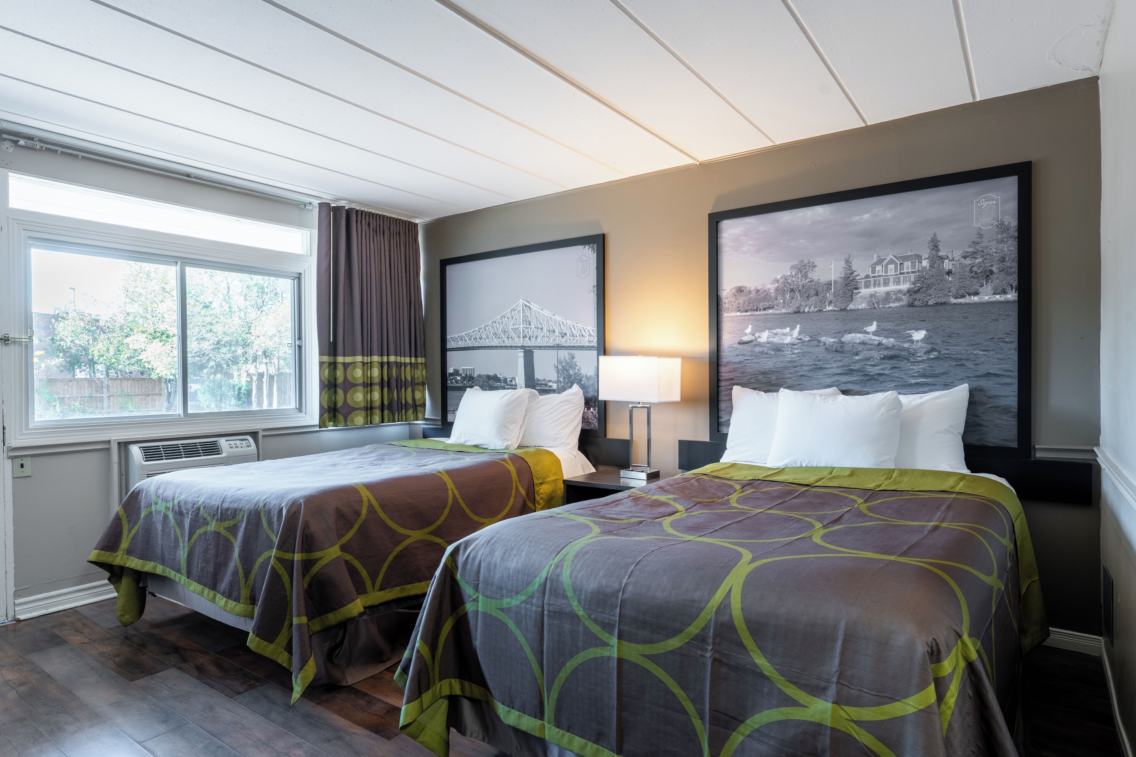 Room, 2 Queen Beds, Non Smoking | Desk, laptop workspace, blackout drapes, iron/ironing board