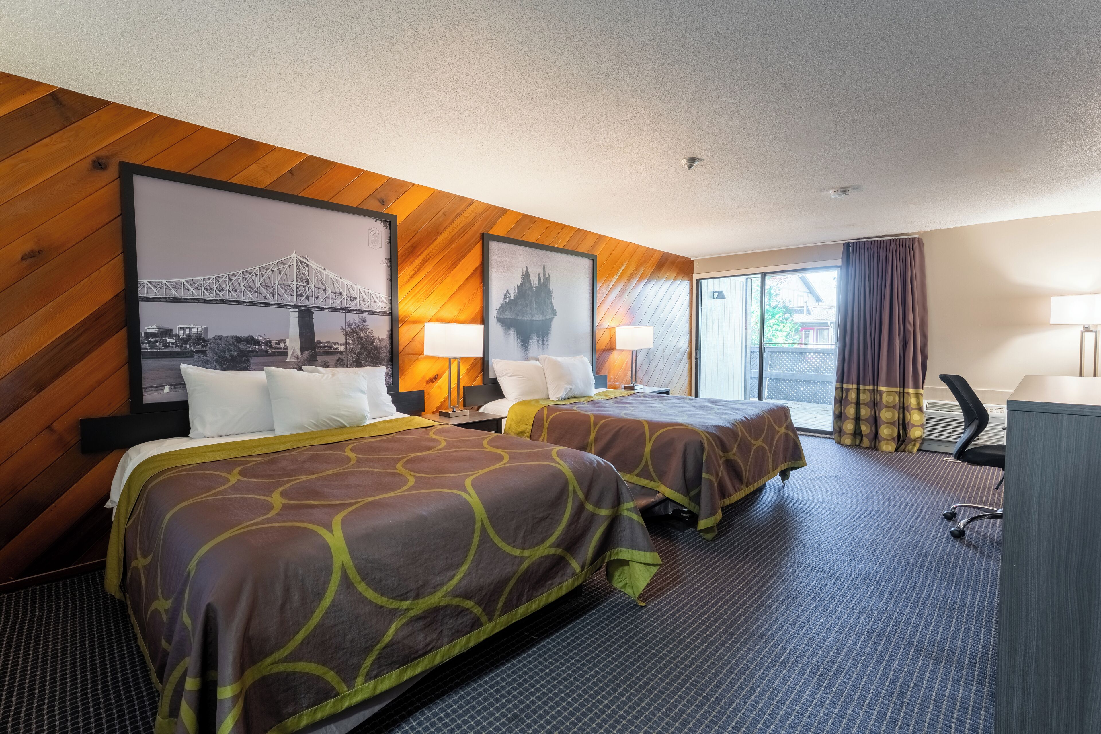 Room, 2 Queen Beds, Non Smoking (Courtyard View) | Desk, laptop workspace, blackout drapes, iron/ironing board