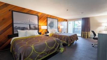 Room, 2 Queen Beds, Non Smoking (Courtyard View) | Desk, laptop workspace, blackout drapes, iron/ironing board