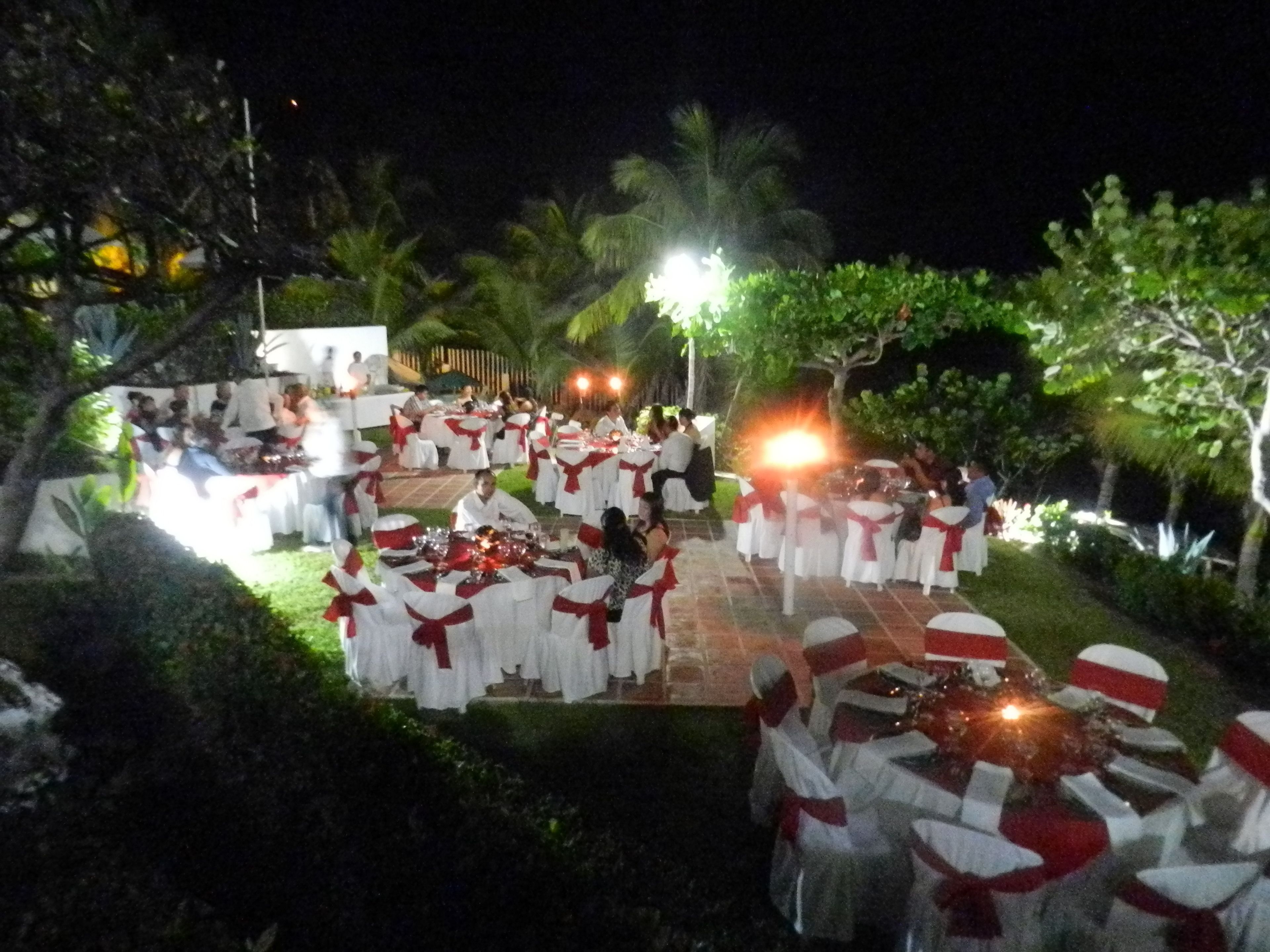 outdoor banquet area