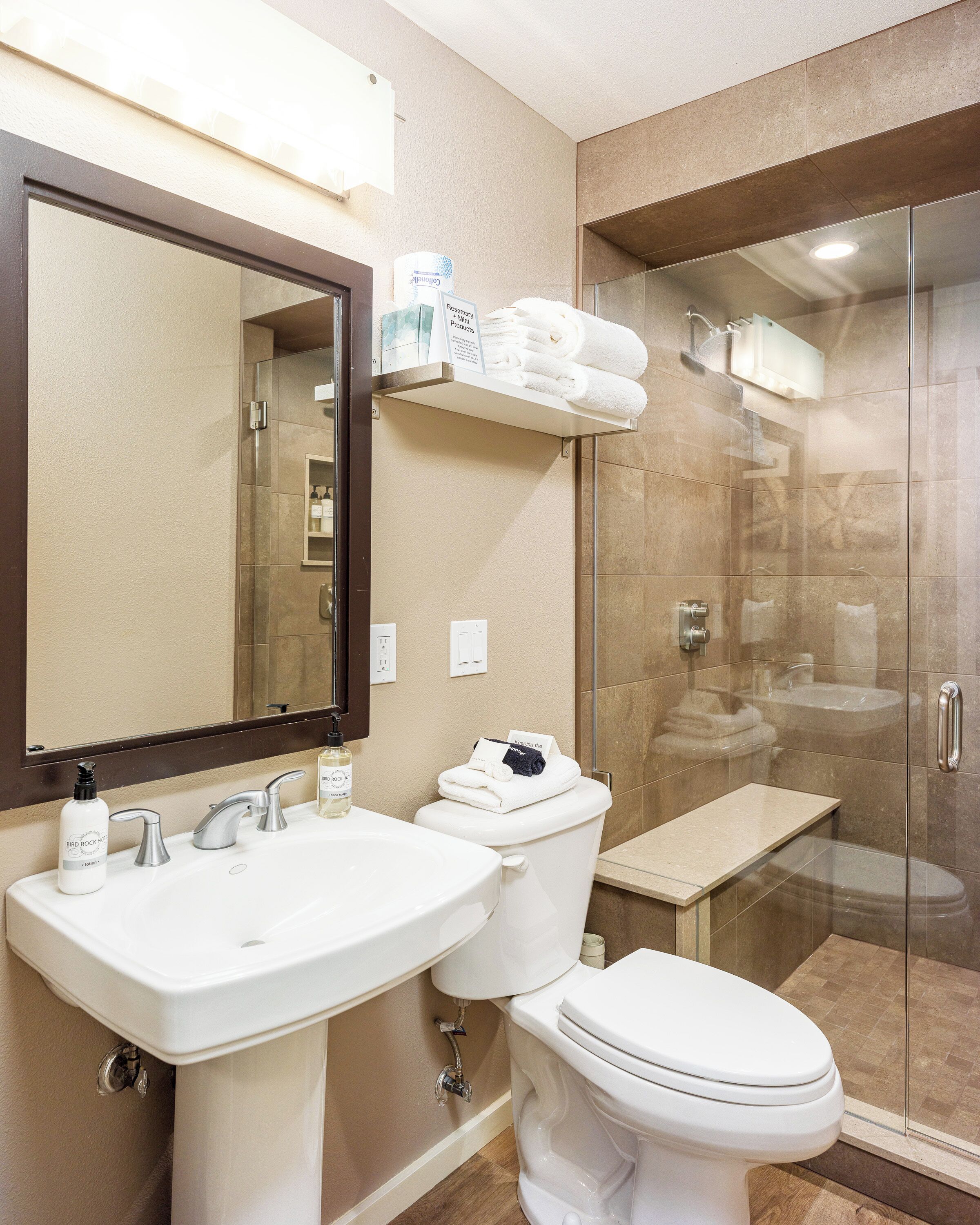 single room | bathroom | shower, hair dryer, bathrobes, towels