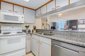 Condo, Ocean View | Private kitchen - Kingston Plantation Condos (Myrtle Beach)
