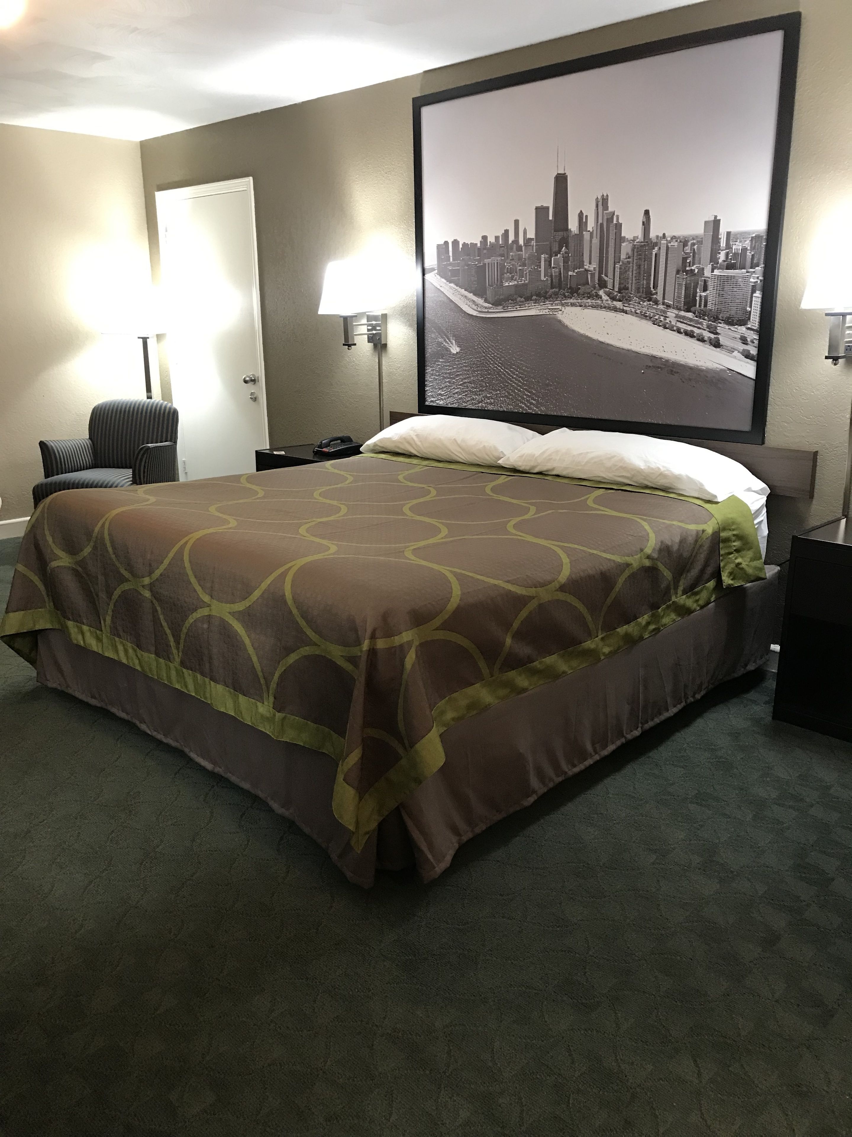 Desk, blackout curtains, iron/ironing board, free cots/infant beds