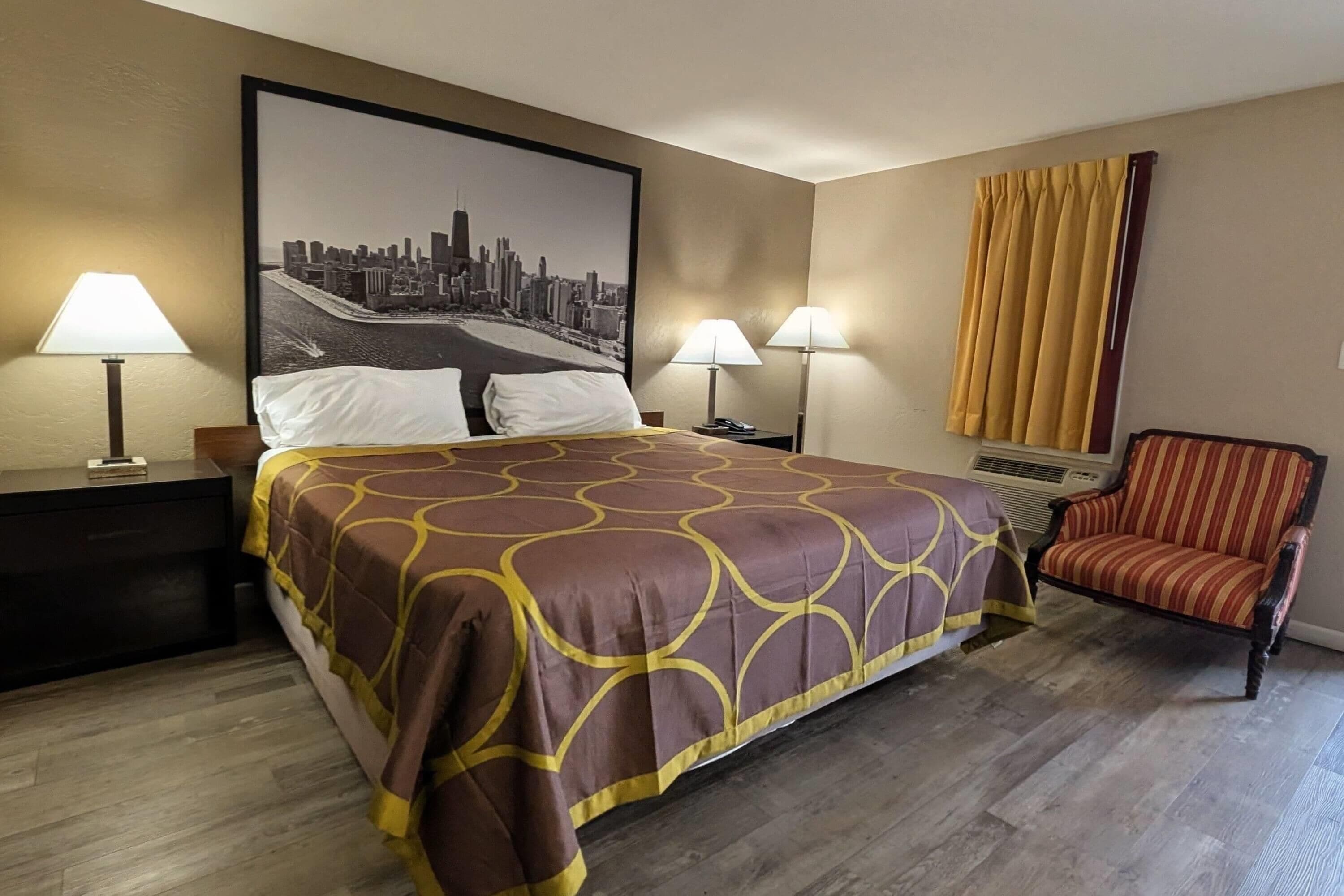 Desk, blackout drapes, iron/ironing board, free cribs/infant beds