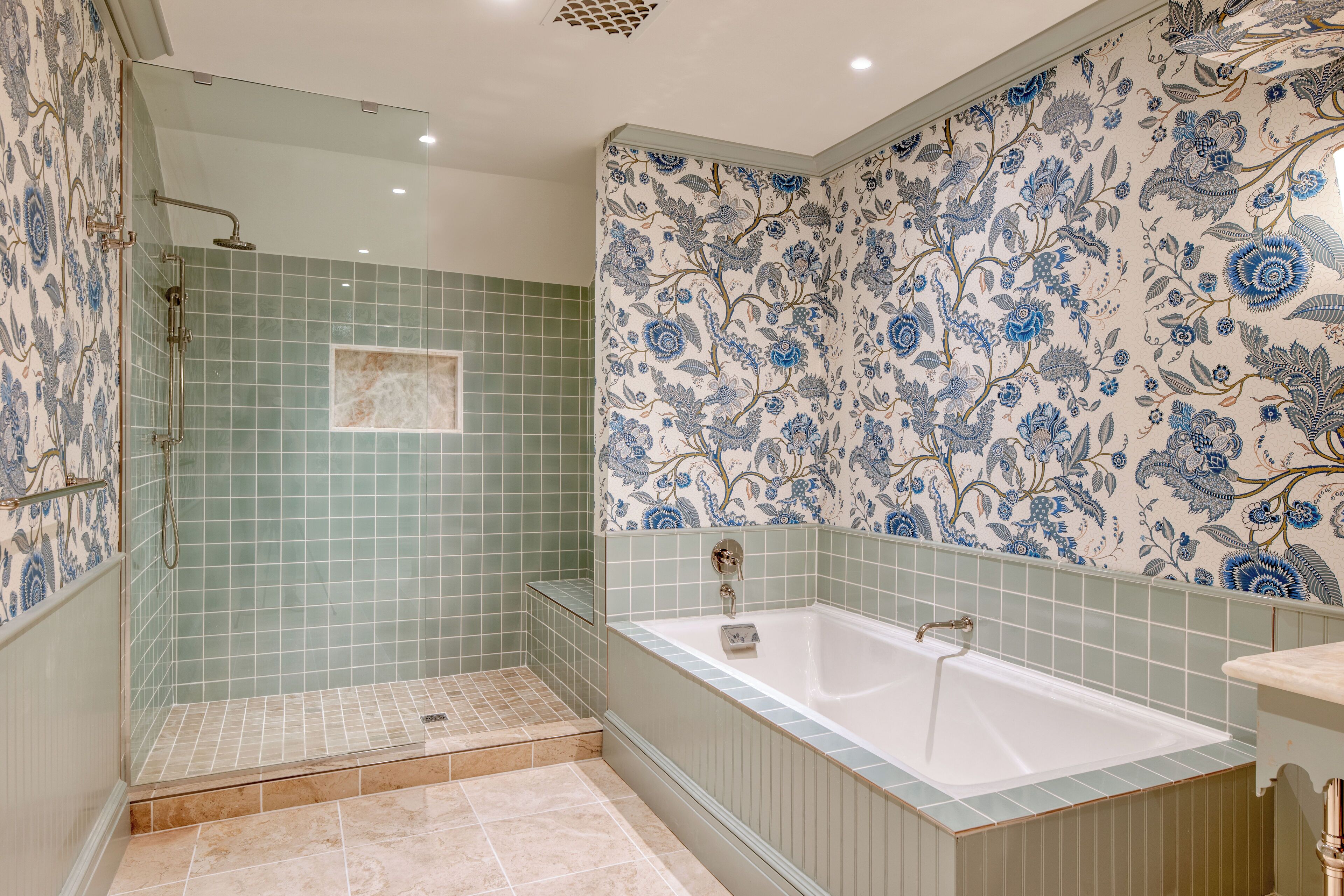 designer toiletries, hair dryer, bathrobes, towels