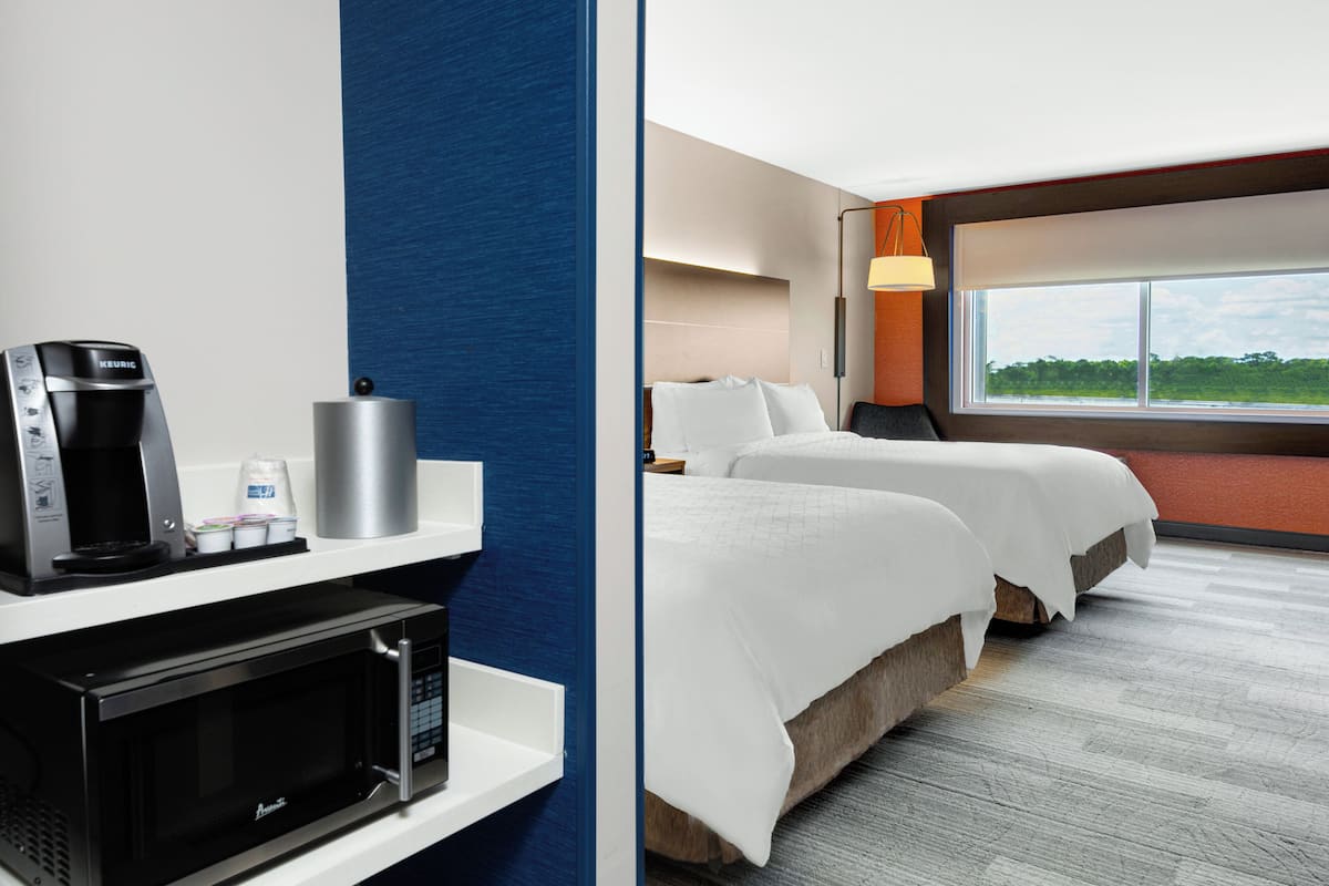 standard room, 2 queen beds, mobility accessible (communications, access tub) | premium bedding, down duvets, in-room safe, desk