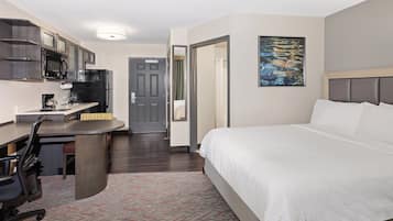 1 bedroom, desk, laptop workspace, iron/ironing board