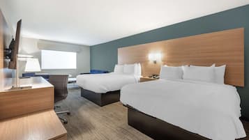 Standard Room, 2 Queen Beds, Non Smoking, Refrigerator & Microwave (Walk-in Shower;Larger Room) | Hypo-allergenic bedding, desk, iron/ironing board, free WiFi
