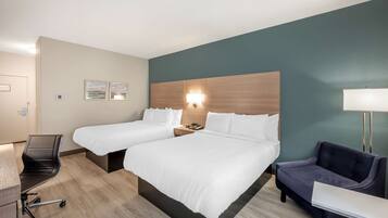 Standard Room, 2 Queen Beds, Non Smoking, Refrigerator & Microwave (Walk-in Shower) | Hypo-allergenic bedding available, desk, iron/ironing board, WiFi (free)