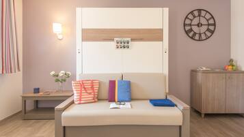 Flat-screen TV, books