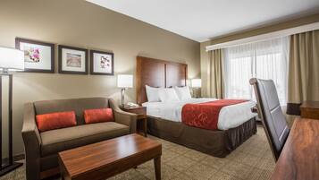 Ropa de cama de alta calidad, escritorio y cortinas blackout