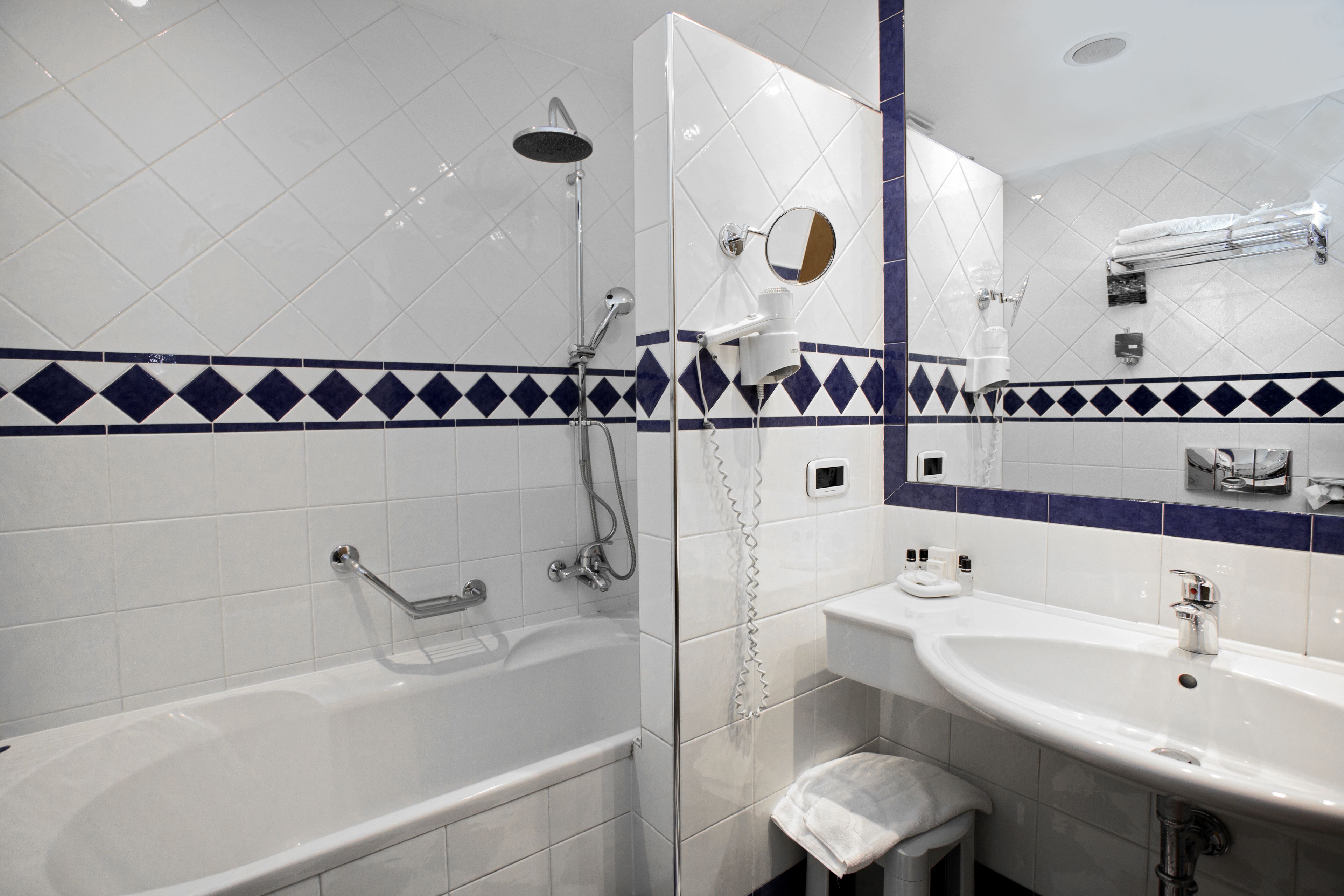 free toiletries, hair dryer, towels, soap