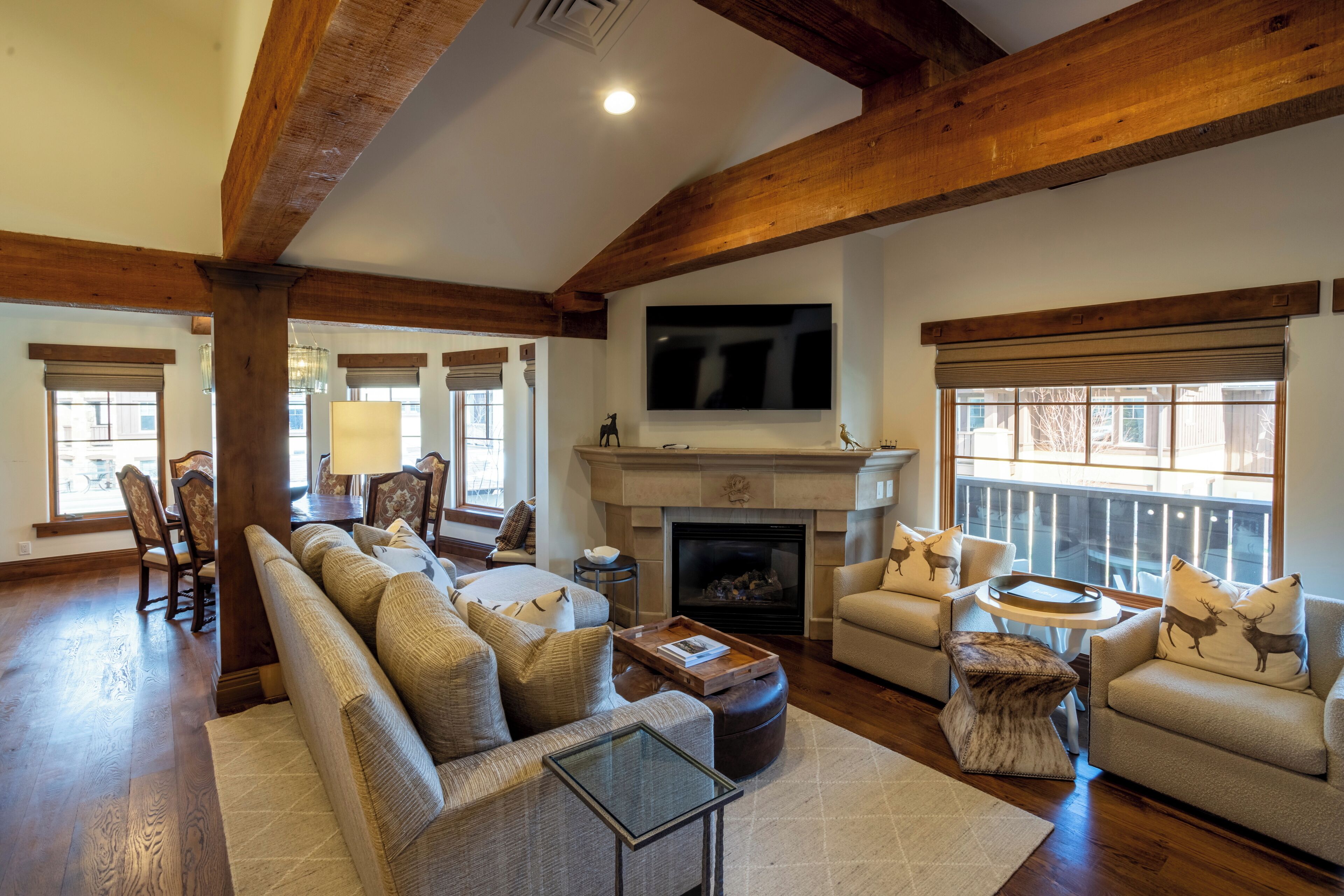 Luxury Three Bedroom Suite | Living area | Flat-screen TV, fireplace, DVD player, pay movies